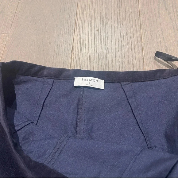 Aritzia Babaton Nigel Velvet High Waist Pants Navy Straight Leg Women’s Dress - Picture 9 of 10